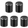QUARKZMAN 10x10mm Potenziometro Manopola 5pz in Alluminio Nero | Rotatorio Elettronico Controllo, Zigrinato Albero, Volume Controllo Manopola, per Audio, Chitarra Attrezzature