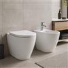 COPPIA SANITARI VASO BIDET E COPRIVASO RALLENTATO GEBERIT ICON A TERRA RIMFREE