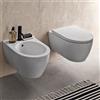 COPPIA SANITARI VASO BIDET E COPRIVASO RALLENTATO GEBERIT ICON SOSPESI RIMFREE
