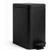 Relaxdays Cestino, 10 litri, 16 cm di larghezza, soft-close, pedale, interno estraibile, cucina e bagno, nero