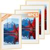 Alyvisun 4 Pcs A3 Cadre, Cadre Photo A3 Display Pictures 20.5x28.7 cm avec Passe-partout ou 28.7x41 cm sans Passe-partout, Cadre Photo Horizontal et Vertical pour Mur ou Table, Tonalità di Legno