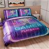 PETTI Artigiani Italiani - Set Copripiumino Singolo 135x200 cm (1 Federa 80x80 cm Inclusa), Parure Copripiumino Microfibra con Stampa Digitale Gamer - Made in Italy