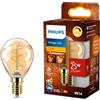 Philips Lampadina vintage Amber Spiral P45, dimmerabile, senza sfarfallio, EyeComfort, 270 lumen, temperatura 2200 K, 3,1 W=25 W, attacco E14, confezione da 1