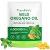 HEXIN Capsule di olio di origano, 120 Capsule, Olio di origano con olio di semi neri, Olio di Origano Capsule - Spremuto a freddo | Non OGM