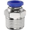 QUARKZMAN Connettore Rapido Dritto Maschio a Filettatura 8mm Tube OD x 3/8 NPT Filettatura Maschio Raccordo Rapido Raccordi Aria Compressa per lista Aria Industriale PC8-N03, Blu
