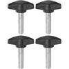 QUARKZMAN 4 bottoni a forma di T, viti a pollice M8 x 30 mm, filettatura maschio standard, maniglie in plastica, manopole di serraggio a mano, viti a pollice, nero.