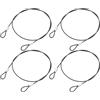 QUARKZMAN 4 Pezzi Cavo Laccio Cavo in Acciaio Inossidabile 50cmx1,5mm con Ring Rivestiti in Vinile Cavo di Sicurezza in Acciaio per Collegare Mobili Viaggi Aperto Nero