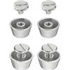 QUARKZMAN 4 Set Rivetti Borchie per Borsa a Mano e Borsa a Tracolla 12mm Rivetti Testa Piatta Vite Posteriore Punte Lega Fibbie Rivetti per Pelle per Borse Tote Abbigliamento, Tono Argento