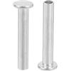 QUARKZMAN 50pz Rivetti Semitubolari, 3mm x 18mm Rivetti Semi-Tubolari Testa Piatta Tonda Alluminio Rivetti con Perno Metallo per Riparazioni Domestiche Industriali, Argento