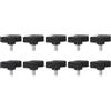 QUARKZMAN 10 Pezzi Manopole Aletta T Viti Testa Zigrinata M5 x 10mm Filettatura Maschio 27mm Testa in Plastica Manopole a T Manici Regolabili Manopole Serraggio Vite a Testa Zigrinata, Nero