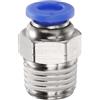 QUARKZMAN Connettore Rapido Dritto Maschio a Filettatura 6mm Tube OD x 1/4 NPT Filettatura Maschio Raccordo Rapido Raccordi Aria Compressa per lista Aria Industriale PC6-N02, Blu