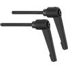 QUARKZMAN 2Pz M5 x 50mm Manopole Regolabili Pulsante di Bloccaggio Nero | a Scatto Rapido Rotante, con Filettatura Maschio, per Macchine Tornio