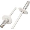SKIR'CO (10 pezzi) Rivetti ciechi a flangia grande in alluminio 4,8 x 14 mm, mandrino in acciaio inossidabile, RAL 9010 Bianco puro