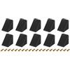 QUARKZMAN 10pz Staffe Angolari in Plastica a 90 Gradi con Cappuccio di Copertura, 17,2x21x21mm Staffe Angolari in Nylon per Mensole con Viti per Armadi Credenze (Nero)