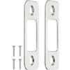PATIKIL 2Pz Piastra Chiusura a Scatto per Serratura 2-1/4x1 Argento | Piastra Posteriore Rotonda per Serratura, Acciaio Inossidabile, per Porte, con Viti