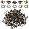 QUARKZMAN 50Set Occhielli per Teloni 4mm 1/6 Occhiello Strumento Metallici in Ottone con Rondelle per Tende in Tessuti Cinture in Pelle Scarpe Borse Fai Da Te, Marrone