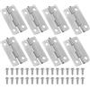PATIKIL Cerniere Piccole 1-3/16 Pollici, 8pz Mini Cerniere per Portagioie con Vite per Gioielli, Scatole Legno, Ante, Cassetti, Cancelli, Argento