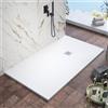 Parama Piatto doccia 70x140cm in marmoresina bianco effetto pietra | Kos