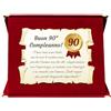 Generico Targa 90° Compleanno | Elegante Regalo Novantesimo Compleanno | Cofanetto con Pergamena per Novantenne | Biglietto Auguri | Birthday Plate (90 Anni)