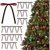 KKSTY 30 pezzi fiocchi di velluto bordeaux per decorazioni albero di Natale, fiocchi di nastro di velluto rosso vino in stile vintage per albero di Natale, confezione regalo, ghirlande, decorazioni