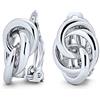 Bling Jewelry Nodo D'Amore A Corda Intrecciata Con Orecchini A Clip Per Le Donne, Orecchie Non Forate, Ottone Placcato Argento Lucidato In Oro 14K