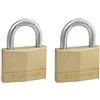 Master Lock 150EURT Confezione da 2 Lucchetti con Chiavi in Ottone, Oro, 6.8 x 5 x 1.4 cm