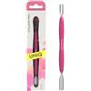 Natury Nails STALEKS PRO by Natury Nails Spingitore per cuticole doppia con manico in silicone Gummy. Acciaio inossidabile. UNIQ (PQ-10/1)
