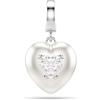 Swarovski Charm Idyllia, Taglio misto, Rivestimento color perla, Cuore, Bianco, Placcato rodio