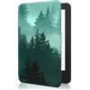 MoKo Custodia per 6 Amazon Kindle Basic 11ª Gen 2024/2022, Foresta Verde | Cover Leggera, Auto Sonno/Sveglia, Impermeabile, per Amazon Kindle Basic 11ª Generazione