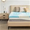 SINWEEK Topper per materasso da 7,6 cm, in memory foam, a 5 zone, per alleviare la pressione, morbido, certificato CertiPUR-US, queen size blu