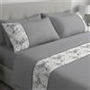 IPERSAN Set Completo Lenzuola Matrimoniali, 100% Cotone, 1 Lenzuolo da sopra 240x290cm + 1 Lenzuolo da sotto 180x200+25cm + 2 Federe 83x52cm, con Stampa ad Alta Qualità, Made in Europe