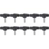 QUARKZMAN 10 Pezzi Manopole Aletta T Viti Testa Zigrinata M5 x 14mm Filettatura Maschio Standard Manopole T/Z Plastica Maniglie Regolabili Manopole Serraggio Mano Vite Testa Zigrinata, Nero