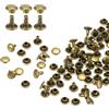 QUARKZMAN 100 Set Rivetti in Pelle Doppia Cappuccio, 6x6mm Tondo Rivetto Tubolari a Vite per Cuoio Chicago Metallo per Pelle Cintura Tessuto Collare Borsa Riparazione Decorazione, Bronzo