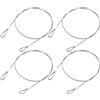 QUARKZMAN 4 Pezzi Cavo Laccio Cavo in Acciaio Inossidabile 50cmx1,5mm con Ring Rivestiti in Vinile Cavo di Sicurezza in Acciaio per Collegare Mobili Viaggi Aperto Argento