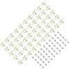 Kozelo 50 Set Kit Rivetti per Perle - [10mm x 5mm x 5mm] Rivetti Perle Rivetti di Perle Finte Bianche Latte per Uso Artigianale di Decorazioni Fai-Da-Te, Materiale Abs, Motivo a Reticolo
