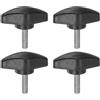 QUARKZMAN 4pz Manopole a T Vite a Testa Alata M5 x 16mm Manopole a T Plastica con Filettatura Maschio Standard Maniglie Manopole Serraggio a Mano Vite a Testa Zigrinata, Nero