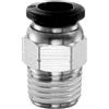 QUARKZMAN Connettore Rapido Dritto Maschio a Filettatura 8mm Tube OD x 1/4 NPT Filettatura Maschio Raccordo Rapido Raccordi Aria Compressa per lista Aria Industriale PC8-N02, Nero