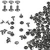 QUARKZMAN 100 Set Rivetti in Pelle Doppia Cappuccio, 6x6mm Tondo Rivetto Tubolari a Vite per Cuoio Chicago Metallo per Pelle Cintura Tessuto Collare Borsa Riparazione Decorazione, Bronzeo