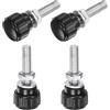QUARKZMAN 4 Set M5 x 20mm Manopole Zigrinate Filettatura Maschio Viti Testa Zigrinata Dadi Rondelle, Impugnatura Manopola Bloccaggio 14mm Manopole Testa Plastica Viti Testa Zigrinata, Nero