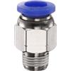 QUARKZMAN Connettore Rapido Dritto Maschio a Filettatura 8mm Tube OD x 1/8 NPT Filettatura Maschio Raccordo Rapido Raccordi Aria Compressa per lista Aria Industriale PC8-N01, Blu