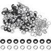 QUARKZMAN 100 Set Kit Occhielli in Metallo 5mm 3/16 Occhiello per Teloni Piccolo con Foro Rondelle per Scrapbooking Scarpe Abbigliamento Pelle Tela, Nero Opaco