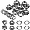 QUARKZMAN 10Set Grommets Eyelets 6mm 1/4 Pollice Kit Occhielli In Ottone Con Rondelle Per Tessuto Tenda Telone Cintura In Pelle Scarpe Borsa Fai Da Te, Nero