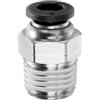 QUARKZMAN Connettore Rapido Dritto Maschio a Filettatura 6mm Tube OD x 1/4 NPT Filettatura Maschio Raccordo Rapido Raccordi Aria Compressa per lista Aria Industriale PC6-N02, Nero