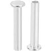 QUARKZMAN 50pz Rivetti Semitubolari, 3mm x 16mm Rivetti Semi-Tubolari Testa Piatta Tonda Alluminio Rivetti con Perno Metallo per Riparazioni Domestiche Industriali, Argento