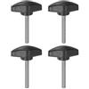 QUARKZMAN 4pz Manopole a T Vite a Testa Alata M5 x 40mm Con Filettatura Maschio Standard - Maniglie Serraggio a Mano Vite a Testa Zigrinata, Plastica, Nero