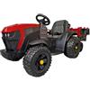 Pilots Kids Trattore Elettrico per Bambini 12V Rosso con Rimorchio e Telecomando