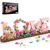 Booyuer Arte LOVE per Adulti, 791 Pcs Kit di Costruzione Bouquet di Fiori per Decorazione della Casa, Regali per Compleanno Bambini, Fidanzamento, Festa della Mamma, San Valentino, Lei o Lui