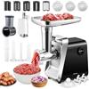 Hanchen Tritacarne Elettrico 6 in 1 con tubo per salsicce, 3 Dischi di Macinazione in Acciaio Inox, Accessori per Biscotti, Accessori per Kubbe, Testa per Succo di Pomodoro, Taglia Verdure Elettrico