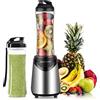 La Reveuse La Rêveuse Frullatore Personale Mini-size Blender con 2 Bottiglie Portatili 550ml,senza BPA,2 Coperchi da Viaggio,Mixer per Smoothie (Silver)
