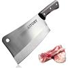 Kitory Mannaia per Carne 18 cm, Acciaio Inox 7Cr17MoV, Lama Spessa 4 mm, Full Tang, Manico Legno Wengé Ergonomico